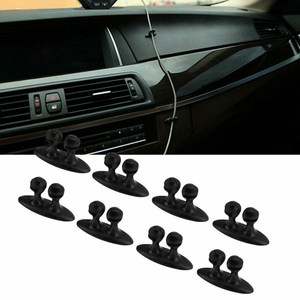 8Pcs Car Interior Clip Earphone Cable Clip Arrangement Panel Clamp(Black)