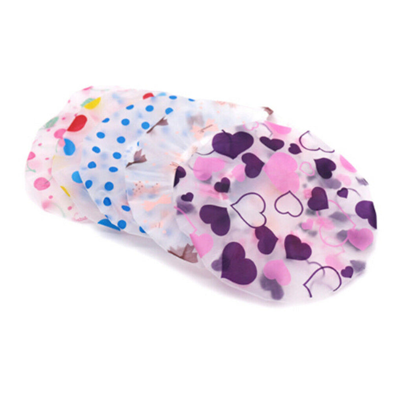 2 Pc Kids Children Shower Cap Waterproof Elastic Bath Hat Cleaning Hat Cute  Gw