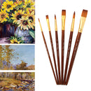 6x Artist Paint Brush Set Nylon Hair for Acrylic Oil Watercolor Art Paitning