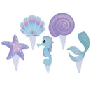 20pcs Mermaid Cake Border Baby Shower Wedding Cake Topper Decorations Wrapper ME