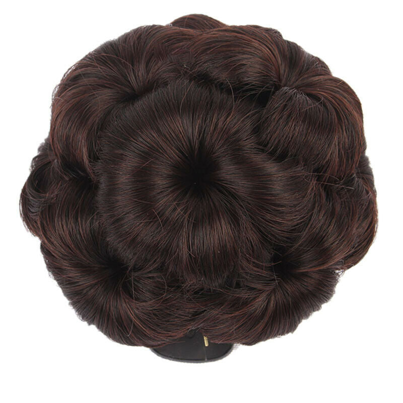 Hair Women Curly Chignon Hair Bun Donut Clip In Hairpiece Extensions Synthe T4K8