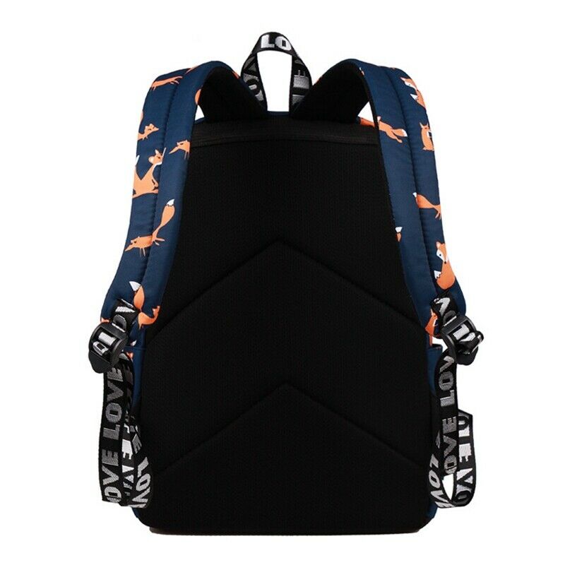 Cute Animal Fox Printing School Backpacks Waterproof Women Bag Laptop Backp M1R1