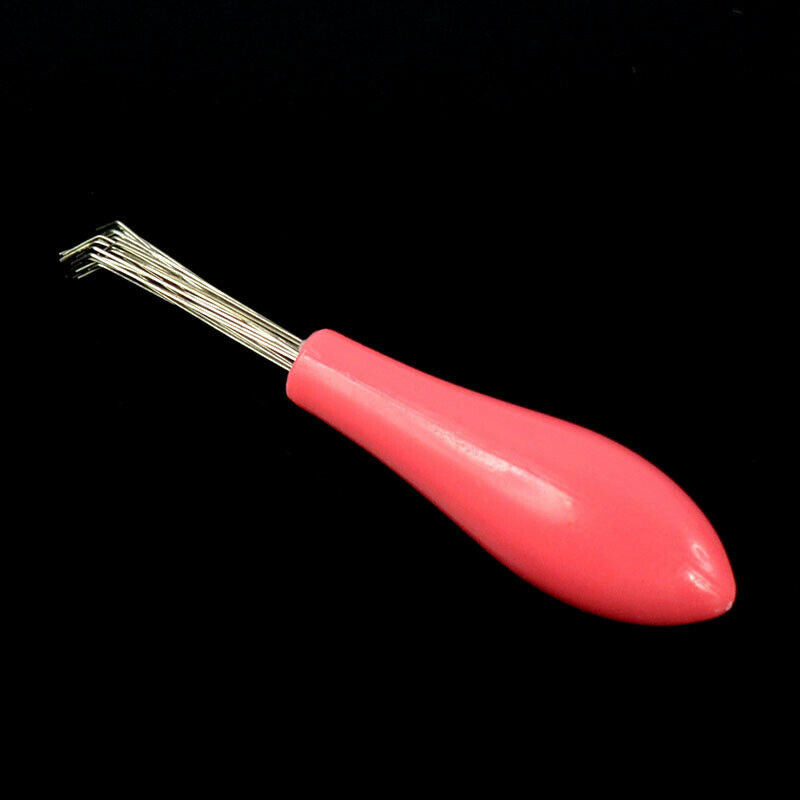 Comb Hair Brush Cleaner Removal Embedded Makeup Tool Plastic Handle Pink DPW