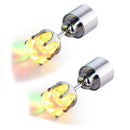 Ladies Color Changing LED Light Crown Shape Ear Stud Earrings Pair V9Y6