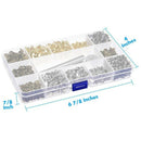 480 Sets 3 Sizes Leather Rivets Double Cap Rivet with 3 Pieces Setting Tool