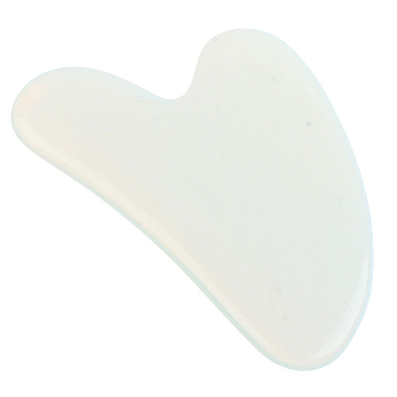 1X Guasha Board Opalite Stone Scraper Massage Tool Heart Shaped Massage Pres Bj