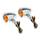 2x Motorcycle Amber Turn Signals Indicator Lights Lamp Bullet-Shaped 12V