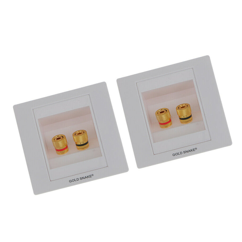 4 Pieces Binding Post Banana Plug Speaker Terminal Square Wall Face Plate