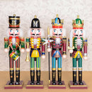 Exquisite Painted 30cm Classic Retro Wooden Nutcracker Soldier King Figures