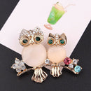 Cute Crystal Owl Animal Corsage Banquet Decoration Women Brooch Pin Jewelry G Gw