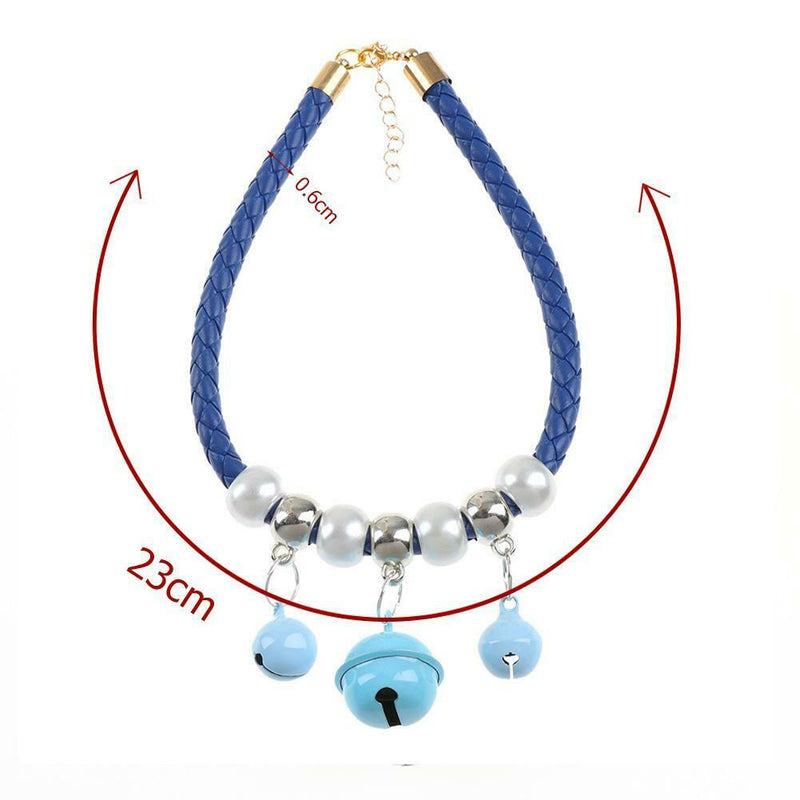 Cartoon Pet Dog Cat Collar Adjustable PU Rope Necktie Necklace with Bells