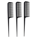 3Pcs Barber Plastic Hair Teasing Comb Lifting Back Combing Brush Rat Tail
