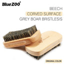 Blue Zoo Men Boar Hair Bristle Beard Mustache Brush Hard Oval Wood Male Bru