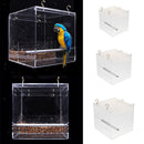 2Pcs Pet Bird Feeder Food Water Feeding Box Parrot Dispenser Cage Perch