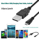 10pcs 10cm Short Micro USB 1A Fast Charging Data Cable for Android Phone Tablet