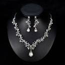 Women'S Crystal Diamond Necklace Set Two-Piece Fancy Bridal Necklace And Ov