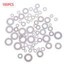 105Pcs O Shape Flat Washer Stainless Steel Washers Plain Washer Gaskets Suit_kz