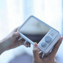 1X(Retro Tv Shape Alarm Clock Lamp Mirror Multi-Function Mirror Clock Therm