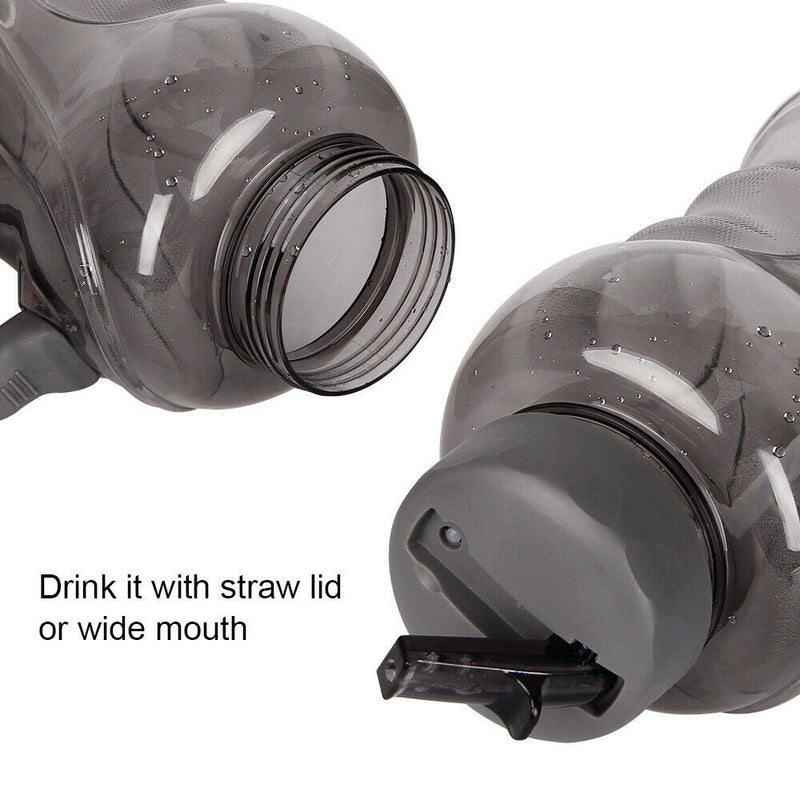 1.5L Large Capacity Sports Water Bottle w/ Straw For Outdoor Cycling Gym Drink