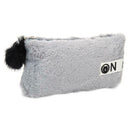 Cute Soft Plush Pencil Bag Stationery Cosmetic Pouch Student Supply (Grey) A