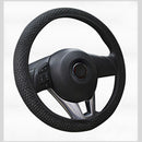 15''/38cm Anti-slip Black Car Steering Wheel Cover Microfiber Leather Breathable