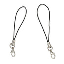 15 Pcs Black Coil Strap Lobster Clasp Mobile Phone Key String