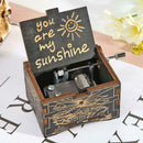 Retro Wood Hand Cranked Music Box Carved Kid Child Birthday Gift Home Decor