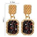 Large Rectangular Metal Drop Earrings Ladies Party Hanging Earrings Fashion
