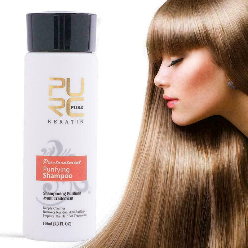Keratin Hair Straightening Treatment Blow Dry Shampoo Kit 100ml A6X4