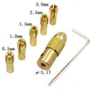 4 Set Metal 0.5-3mm 3.17mm Shank Metal Drill Chuck Collet Bits Rotary Wrench