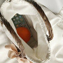 New Summer Fashion Woman Spliced Bow Brown Color Double Handles Light Porta