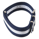 20mm Blue & White Army Nylon Sport Watch Band Straps For Men Women V7S4