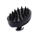Silicone Shampoo Scalp Massage Brush Bath Body Hair Washing Comb (Black)