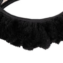 Fluffy fur plain steering wheel car cover car truck suv elegent washable -