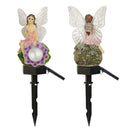 Solar LED Lawn Lamp Flower Fairy Shape Spike Waterproof RGBW Outdoor Light