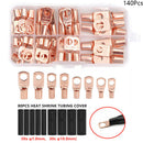 140X Assorted Car Auto Copper Ring Lug Terminal Wire Bare Cable Crimp ConneSEAU