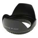 Plastic Standard Crown Petal Flower Shaped Camera Lens Hood Black- Suitable for
