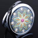 Girls Folding Magnifying Metal Makeup Mirror Double Side Compact Mirror LJLJ