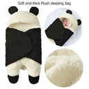 Baby Blanket Wearable Panda Swaddle Blanket Wool Lamb Wrap Hug Sleeping Bag