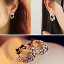 Women Lady Girls 1pair Elegant Crystal Rhinestone Ear Stud Earrings