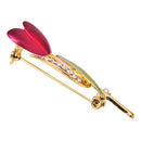 20x56mm Elegant Crystal Alloy Tulip Brooch Women Party Garment Accessories