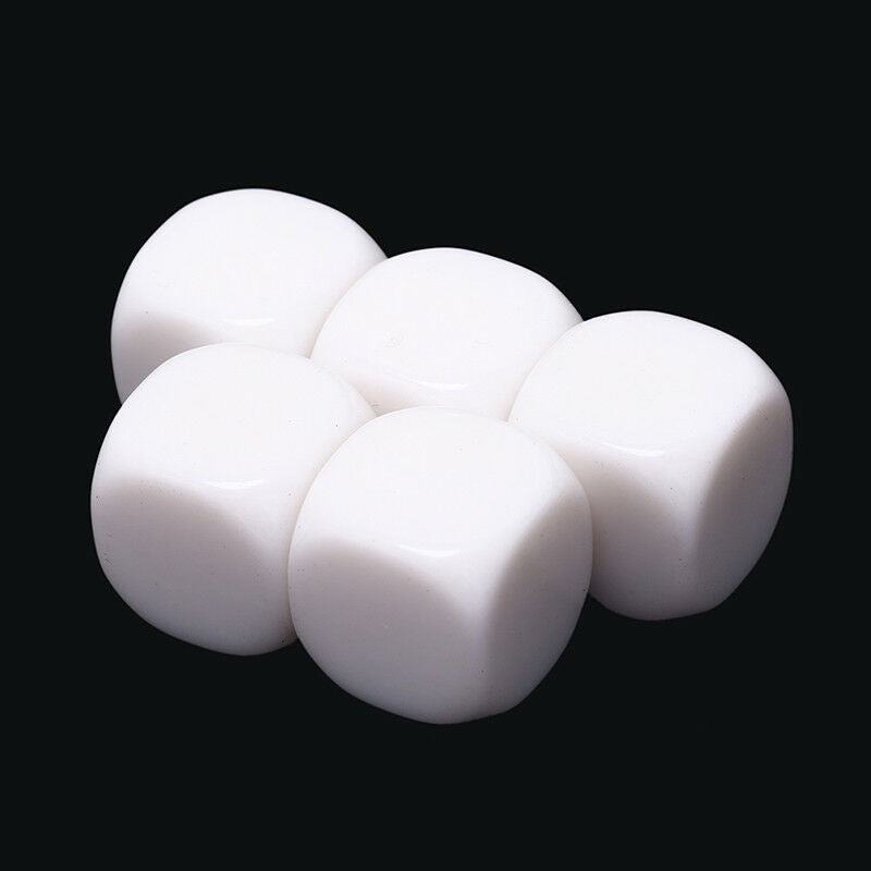 5Pcs 20Mm Blank Dice White Rounded Corner D6 Children Teching Diy ME