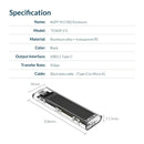 Transparent M.2 NGFF USB 3.1 Type-C SSD Hard Disk Drive Enclosure 5Gbps HDD Case