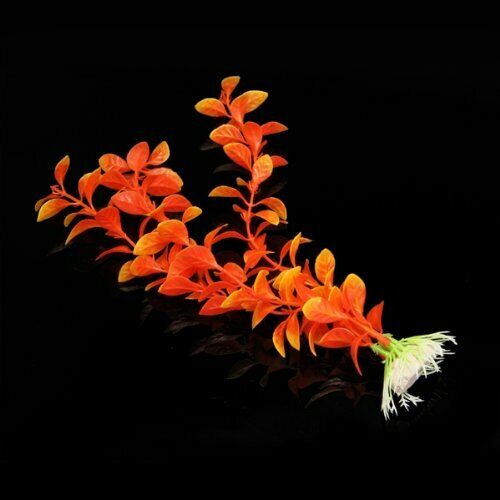 Orange Artificial Water Plants for Fish Tank Plastic Decoration Ornament