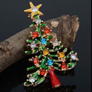 New Women Brooch Enamel Rhinestone Crystal Christmas Tree Pin Holiday Party Gift