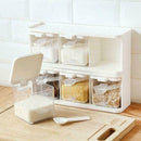 3 Grids Spice Jar Rack Condiment Storage Seasoning Food Kitchen Case Contai I0C7