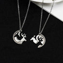 European and American Hollow Elk Stitching Necklace Man Love Friend Gift H5O4