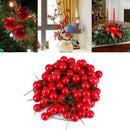 100X Mini Artificial Flower Christmas Red Berry Holly Branch Wedding Party Decor