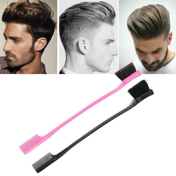 2pcs Portable Pro Double Sided Brush Hair Styling Hairdressing Edge Control Comb