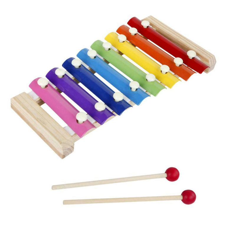 Small Wooden 8 Scales Octave Xylophone Percussion Instrument Education Toys